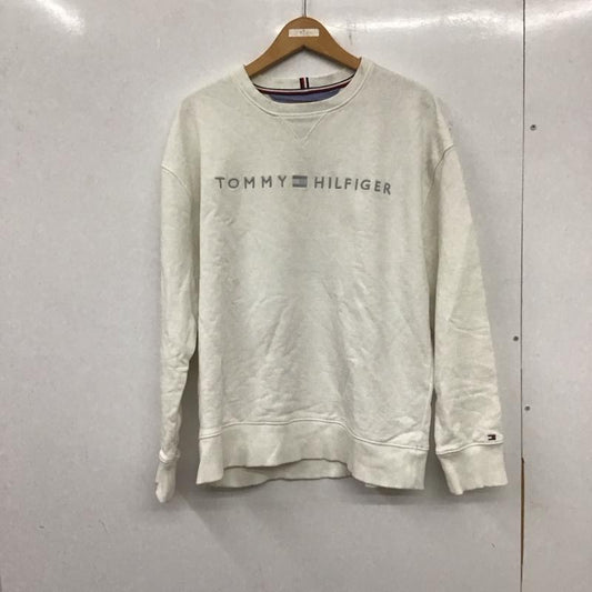 トミーヒルフィガー TOMMY HILFIGER トレーナー 長袖 L ロゴ、文字 X 刺繍 白 / ホワイト /  メンズ USED 古着 中古 10138206