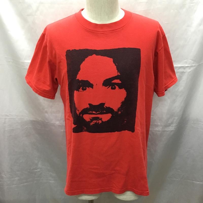 古着 USED Tシャツ 半袖 半袖カットソー プリントTシャツ クルーネックカットソー ヘルタースケルター チャールズマンソン M プリント 赤 / レッド /  メンズ USED 古着 中古 10114139