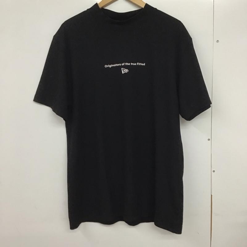 ニューエラ NEW ERA Tシャツ 半袖 半袖カットソー 無地Tシャツ スタンドネックカットソー XL ロゴ、文字 黒 / ブラック /  メンズ USED 古着 中古 10132340