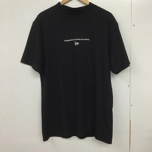 ニューエラ NEW ERA Tシャツ 半袖 半袖カットソー 無地Tシャツ スタンドネックカットソー XL ロゴ、文字 黒 / ブラック /  メンズ USED 古着 中古 10132340