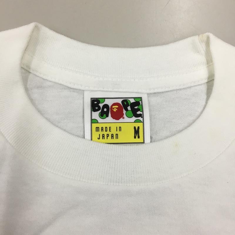 ベイプ BAPE Tシャツ 半袖 半袖カットソー プリントTシャツ クルーネックカットソー M ロゴ、文字 白 / ホワイト /  メンズ USED 古着 中古 10114085