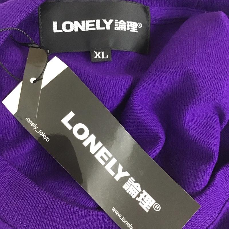 ロンリー LONELY論理 カットソー 長袖 長袖カットソー クルーネックカットソー ロングスリーブカットソー プリントTシャツ XL ロゴ、文字 紫 / パープル /  メンズ USED 古着 中古 10115608