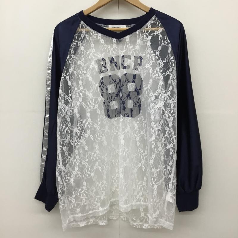 チャオパニック CIAOPANIC カットソー 長袖 CPZ1041206A0001 ONE SIZE レース柄 青 / ブルー / X 白 / ホワイト /  レディース USED 古着 中古 10142208