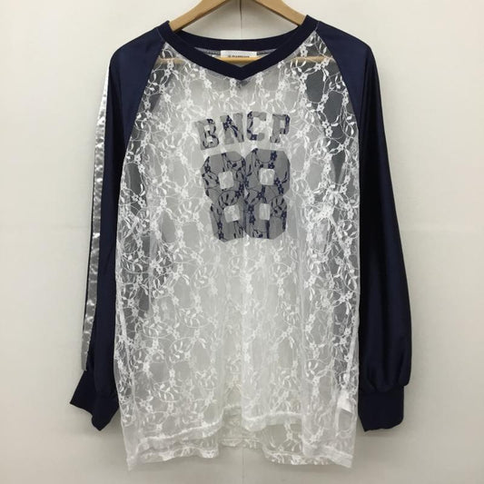 チャオパニック CIAOPANIC カットソー 長袖 CPZ1041206A0001 ONE SIZE レース柄 青 / ブルー / X 白 / ホワイト /  レディース USED 古着 中古 10142208