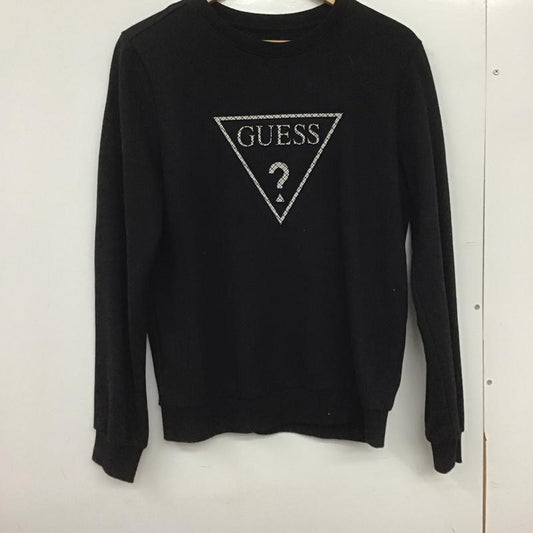 ゲス Guess トレーナー 長袖 長袖トレーナー スウェット クルーネック プルオーバー S ロゴ、文字 黒 / ブラック /  メンズ USED 古着 中古 10148592