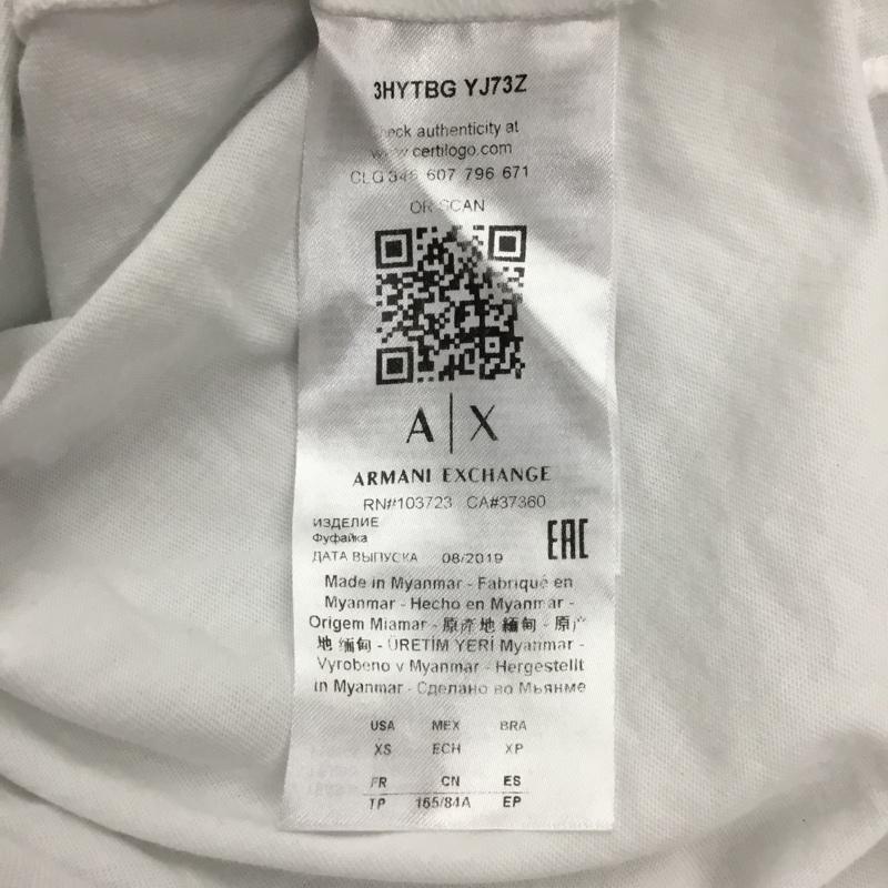 アルマーニエクスチェンジ ARMANI EXCHANGE Tシャツ 半袖 3HYTBG YJ73Z バックロゴ Vネック XS ロゴ、文字 白 / ホワイト /  レディース USED 古着 中古 10150794
