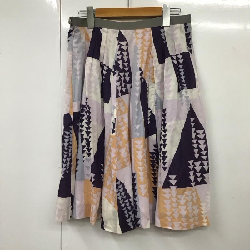 マーガレットハウエル MARGARET HOWELL スカート ひざ丈スカート フレアスカート 2 総柄 マルチカラー / マルチカラー /  レディース USED 古着 中古 10115105