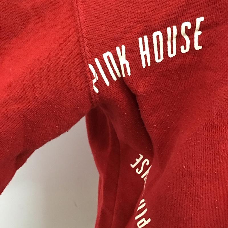 ピンクハウス PINK HOUSE トレーナー 長袖 長袖トレーナー スウェット クルーネック リブスウェットカットソー L ロゴ、文字 赤 / レッド /  レディース USED 古着 中古 10117318