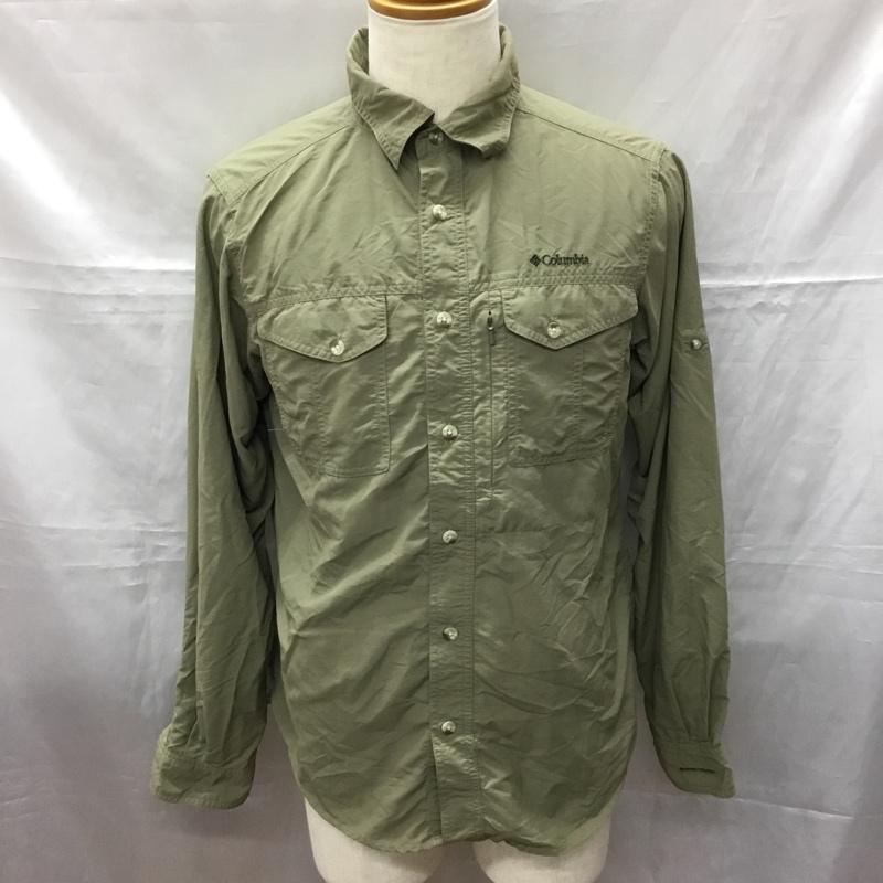 コロンビア Columbia シャツ、ブラウス 長袖 M 無地 カーキ / カーキ /  メンズ USED 古着 中古 10113467