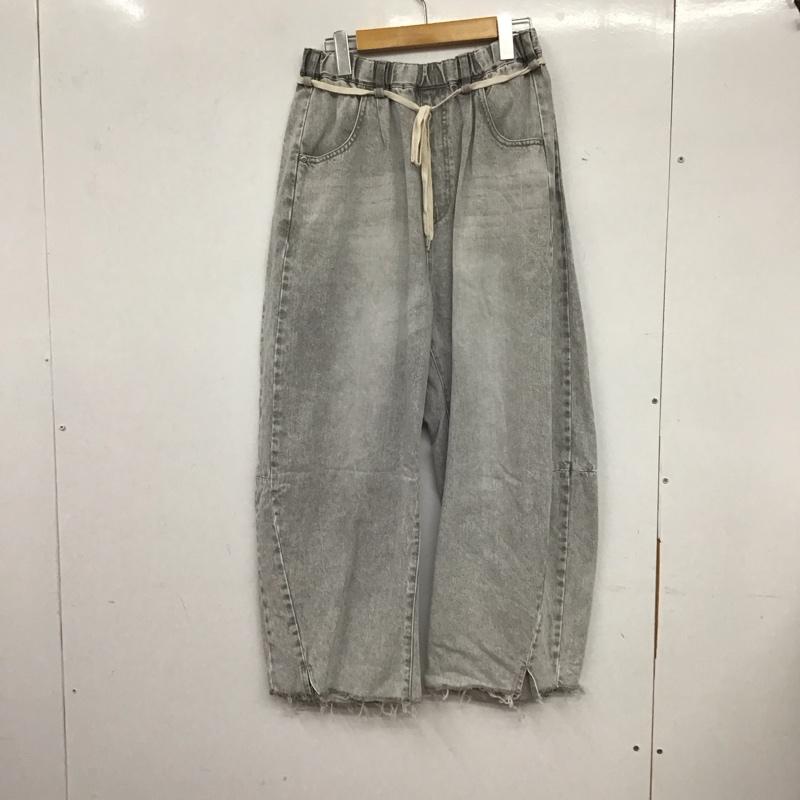 ニコアンド niko and... パンツ デニム、ジーンズ NKJ43556CT イージーコクーン デニム2 ワイド ルーズ M 無地 灰 / グレー /  レディース USED 古着 中古 10134678