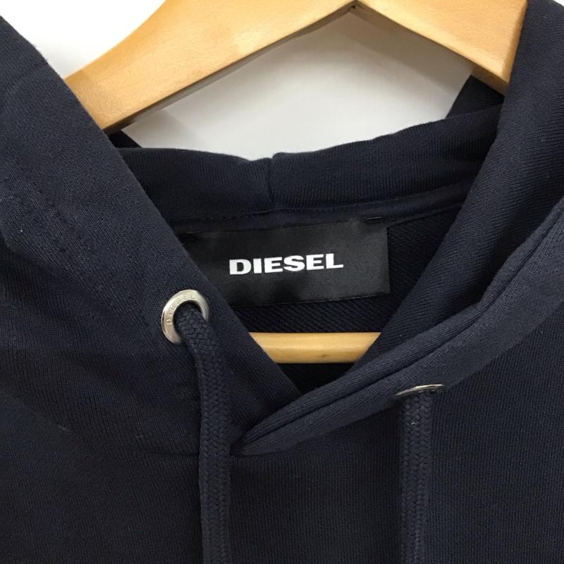 ディーゼル DIESEL パーカー 長袖 長袖パーカー プルオーバーパーカー スウェット XL ロゴ、文字 紺 / ネイビー /  メンズ USED 古着 中古 10137054