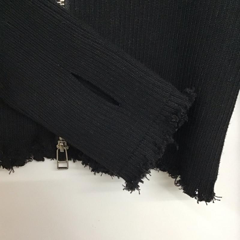 スライ SLY カーディガン 長袖 DAMAGING RIB ZIPPED カーディガン 030GAY70-1560 FREE 無地 黒 / ブラック /  レディース USED 古着 中古 10141238