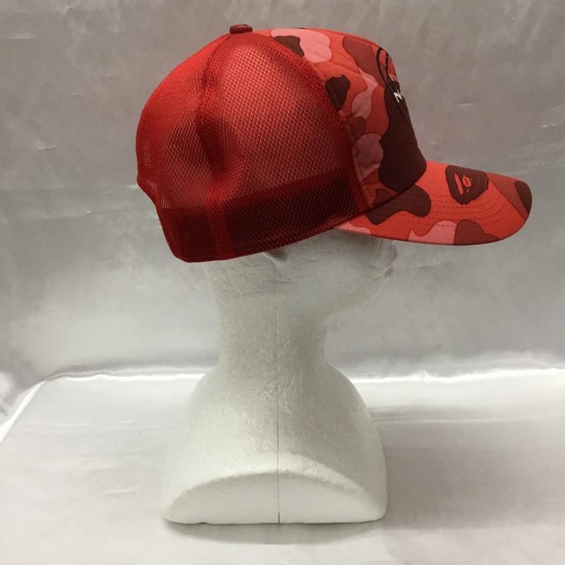 アベイシングエイプ A BATHING APE 帽子 キャップ NERD メッシュキャップ FREE ロゴ、文字 赤 / レッド /  メンズ USED 古着 中古 10109192