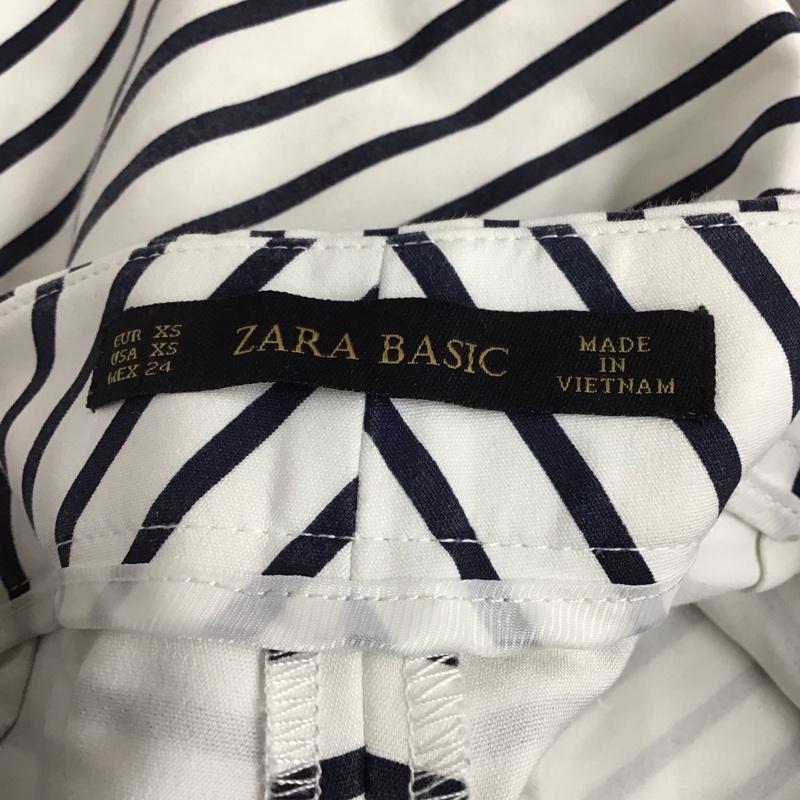 ザラ ZARA パンツ ショートパンツ XS ボーダー柄 白 / ホワイト / X 紺 / ネイビー /  レディース USED 古着 中古 10123194
