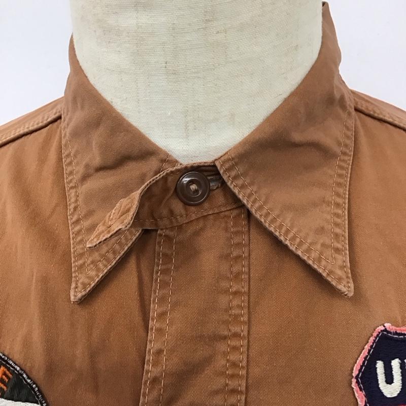 ジョーマッコイ JOE McCOY シャツ、ブラウス 半袖 半袖シャツ カラーシャツ 半袖カットソー プリントシャツ ロゴ、文字 茶 / ブラウン /  メンズ USED 古着 中古 10113103