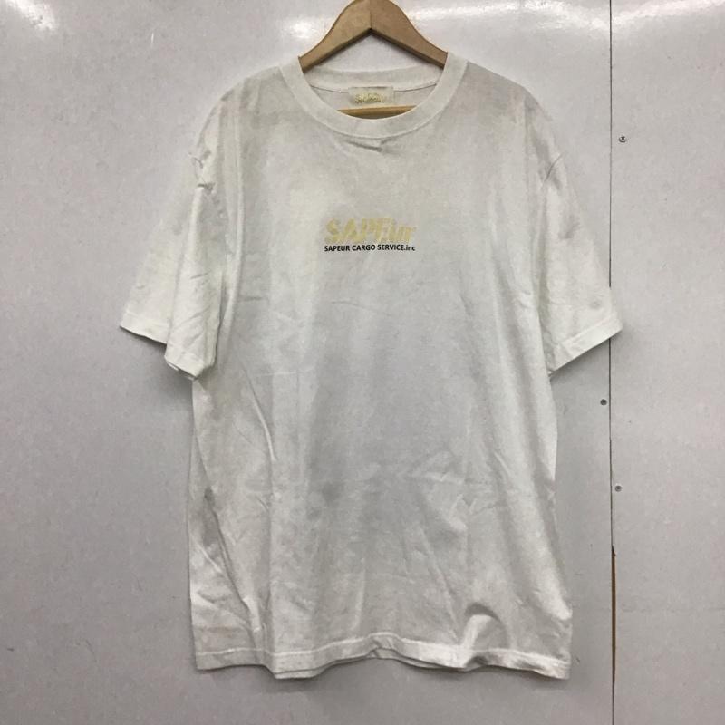 サプール SAPEur Tシャツ 半袖 半袖カットソー プリントTシャツ クルーネックカットソー プリント 白 / ホワイト /  メンズ USED 古着 中古 10148381