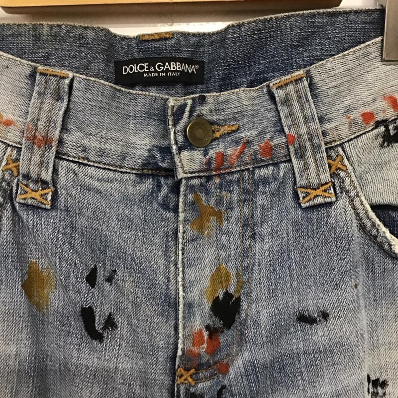 ドルチェアンドガッバーナ DOLCE&GABBANA パンツ デニム、ジーンズ デニムパンツ ワイドパンツ カジュアルパンツ 46インチ プリント インディゴ / インディゴ /  メンズ USED 古着 中古 10141255