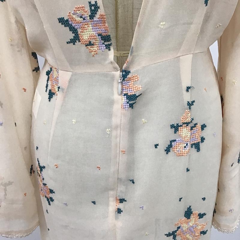リリー ブラウン Lily Brown ワンピース ロングスカート LWFO161052 クロスステッチ刺繍ロングワンピ 長袖 FREE 刺繍 桃 / ピンク /  レディース USED 古着 中古 10107164
