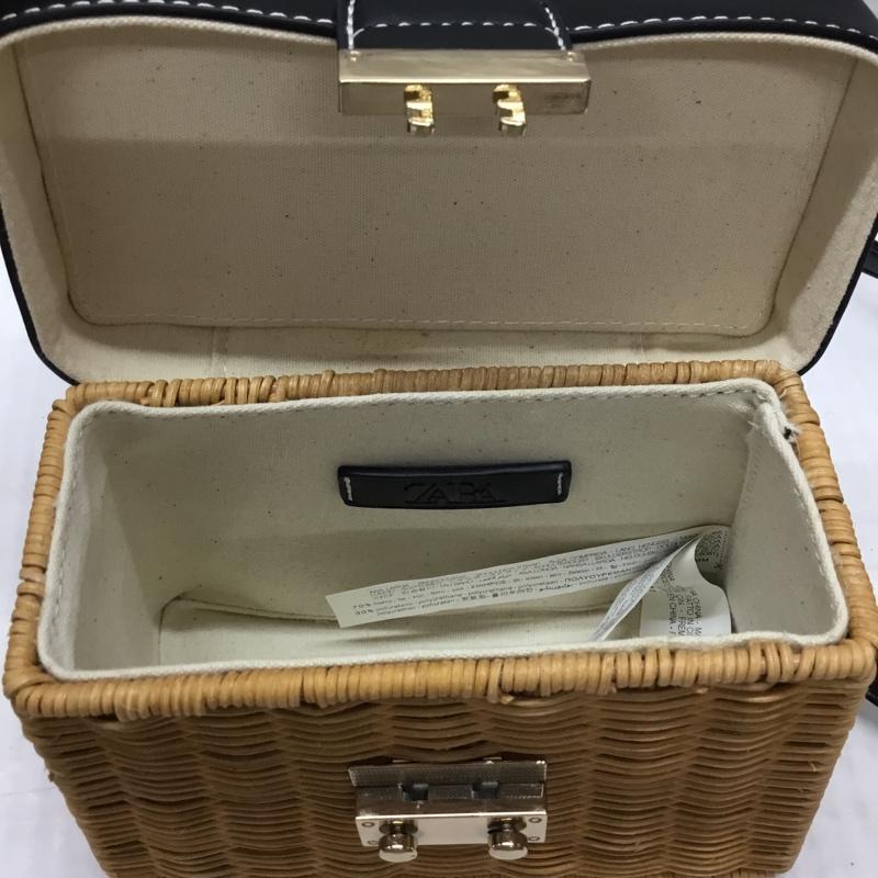 ザラ ZARA ハンドバッグ ハンドバッグ 6357 711 202 カゴ ショルダー 2WAY 無地 黒 / ブラック / X ベージュ / ベージュ /  レディース USED 古着 中古 10117638