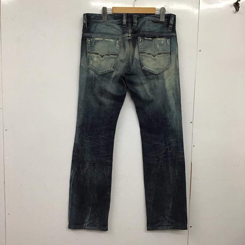ディーゼル DIESEL パンツ デニム、ジーンズ デニムパンツ スリムパンツ カジュアルパンツ ストレッチパンツ 31インチ ダメージ加工 インディゴ / インディゴ /  メンズ USED 古着 中古 10150750