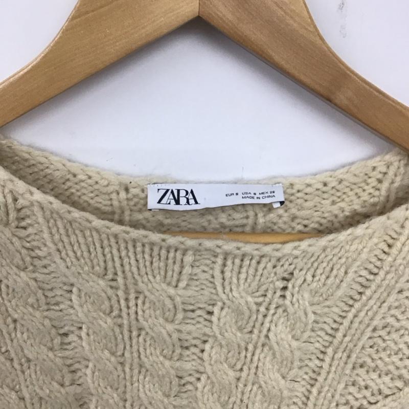 ザラ ZARA ニット、セーター 長袖 S 無地 アイボリー / アイボリー /  レディース USED 古着 中古 10139857
