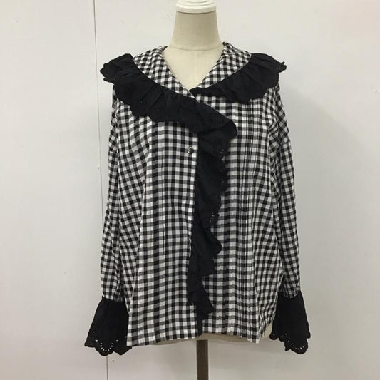 サマンサモスモス Samansa Mos2 シャツ、ブラウス 長袖 長袖シャツ チェックシャツ ビックカラーシャツ カジュアルシャツ FREE チェック 白 / ホワイト / X 黒 / ブラック /  レディース USED 古着 中古 10110224
