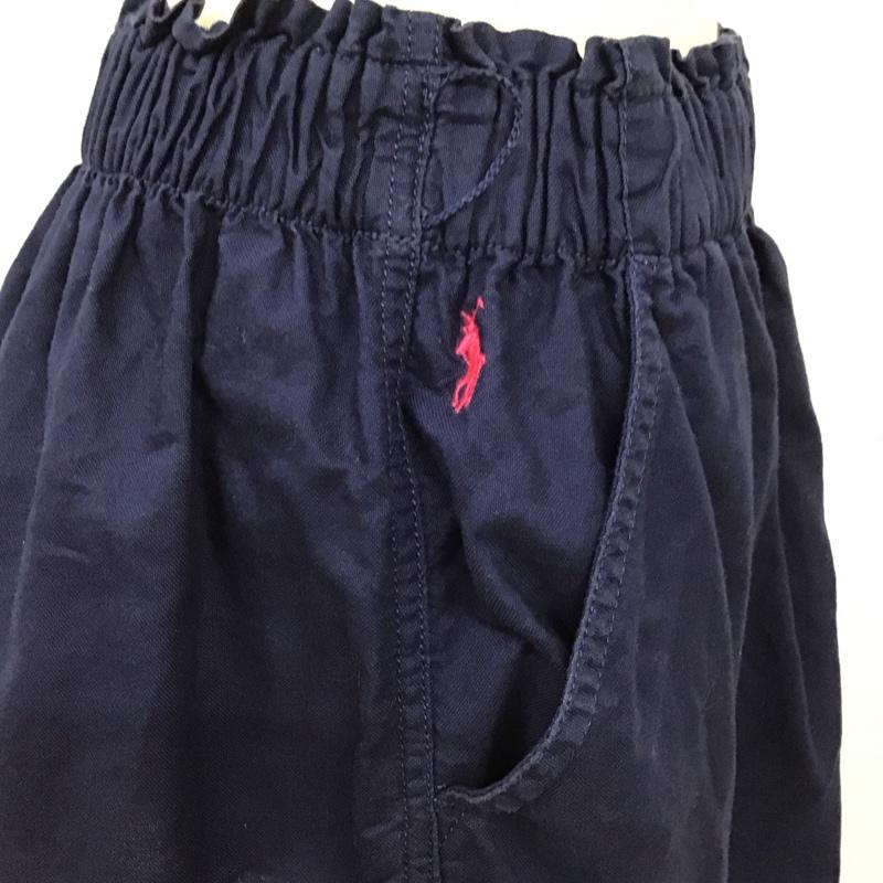 ラルフローレン RALPHLAUREN スカート ミニスカート コットン ギャザー XL ワンポイント 紺 / ネイビー /  レディース USED 古着 中古 10118745