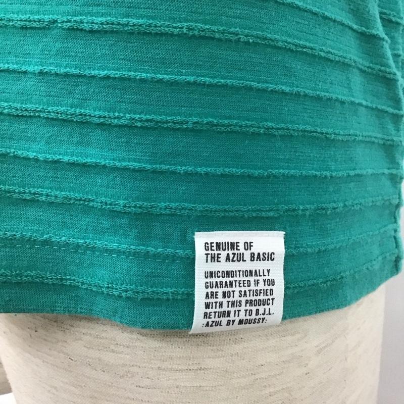 アズールバイマウジー AZUL BY MOUSSY Tシャツ 半袖 半袖カットソー 半袖Tシャツ 無地Tシャツ Vネックカットソー S 無地 緑 / グリーン /  メンズ USED 古着 中古 10107212