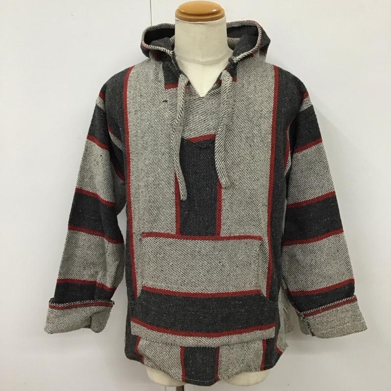 古着 USED パーカー 長袖 メキシカンパーカー ラグジャケット ラグパーカー 総柄 黒 / ブラック / X 赤 / レッド / X 白 / ホワイト /  メンズ USED 古着 中古 10118320