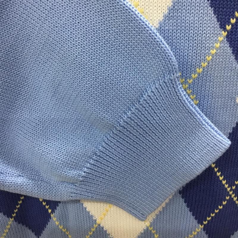 ブルックスブラザーズ BROOKS BROTHERS ニット、セーター 長袖 コットン クルーネック アーガイル タグ付き M アーガイル柄 水色 / ライトブルー / X 白 / ホワイト / X 青 / ブルー / X 黄 / イエロー /  メンズ USED 古着 中古 10112884
