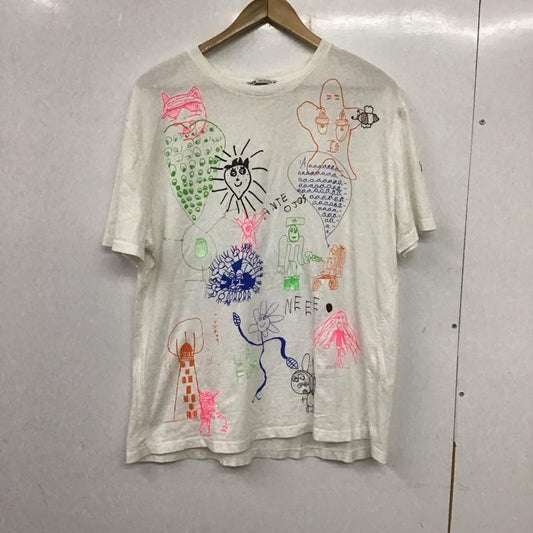 ザラ ZARA Tシャツ 半袖 半袖カットソー プリントTシャツ クルーネックカットソー S プリント 白 / ホワイト /  レディース USED 古着 中古 10136763