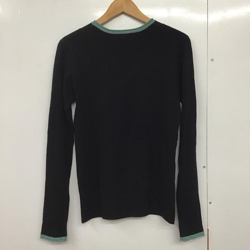 アズールバイマウジー AZUL BY MOUSSY ニット、セーター 長袖 250FSC70-163C PIPING DRY RIB KNIT タグ付き M 無地 黒 / ブラック / X 緑 / グリーン /  レディース USED 古着 中古 10141978