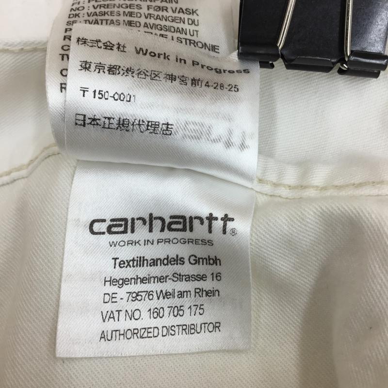 カーハート Carhartt パンツ デニム、ジーンズ 34インチ ワンポイント 白 / ホワイト /  メンズ USED 古着 中古 10124456