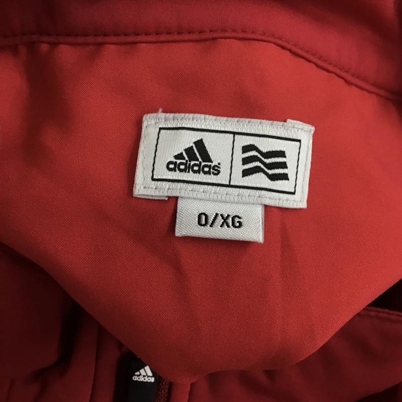 アディダス adidas ジャケット、上着 ジャンパー、ブルゾン ジップアップジャケット ジャンパー ジャケット カジュアルジャケット アウター ロゴ、文字 赤 / レッド /  メンズ USED 古着 中古 10119034