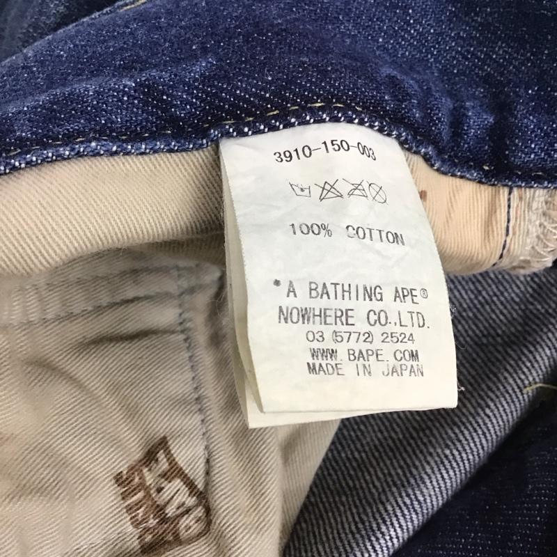 アーサスベイプ URSUS BAPE パンツ デニム、ジーンズ デニムパンツ ワイドパンツ カジュアルパンツ XL ダメージ加工 インディゴ / インディゴ /  メンズ USED 古着 中古 10146001
