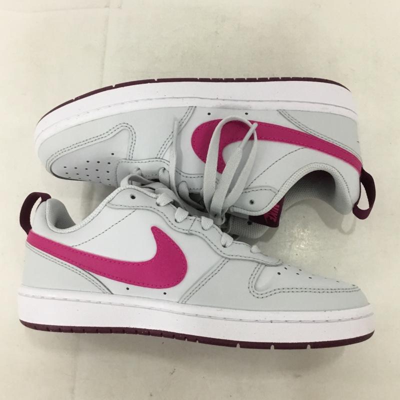 ナイキ NIKE スニーカー スニーカー BQ5448-015 COURT BOROUGH LOW 2 GS 23cm 23.0cm ロゴ、文字 灰 / グレー / X 白 / ホワイト / X 桃 / ピンク /  レディース USED 古着 中古 10132113