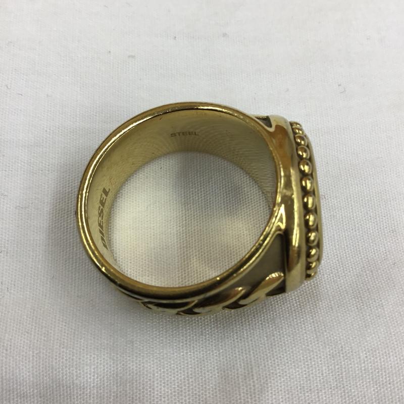 ディーゼル DIESEL アクセサリー 指輪 FREE ロゴ、文字 黒 / ブラック / X 金 / ゴールド /  メンズ USED 古着 中古 10136408