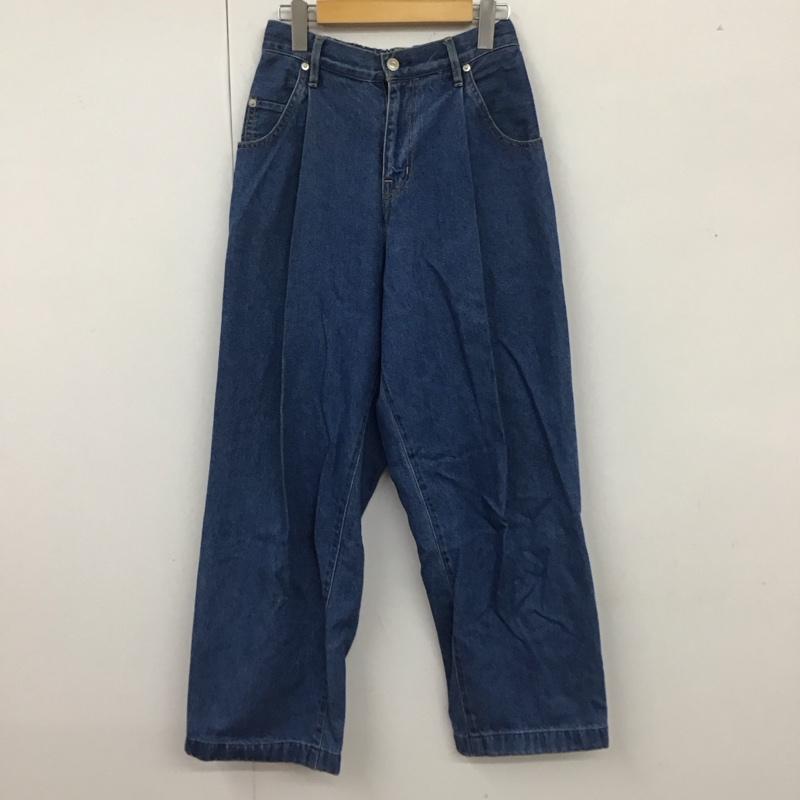 ネオンサイン NEON SIGN パンツ デニム、ジーンズ N0344OEX ワイドデニムスラックスパンツ デニムジーンズ カジュアルパンツ 42 無地 インディゴ / インディゴ /  メンズ USED 古着 中古 10110408