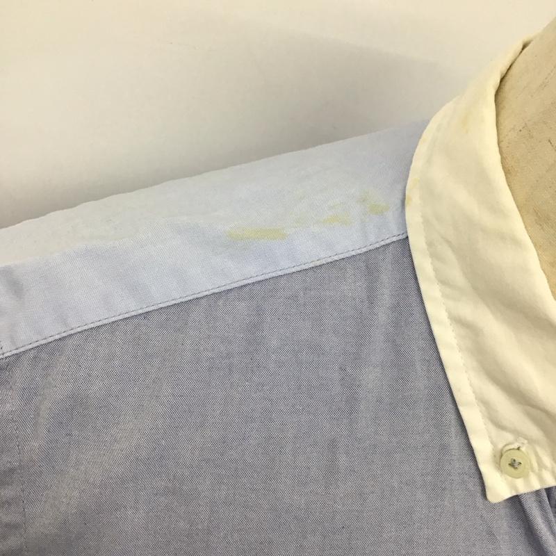 バーバリーブラックレーベル BURBERRY BLACK LABEL シャツ、ブラウス 長袖 長袖シャツ カラーシャツ ポケットシャツ 長袖カットソー 3 ロゴ、文字 水色 / ライトブルー /  メンズ USED 古着 中古 10114629