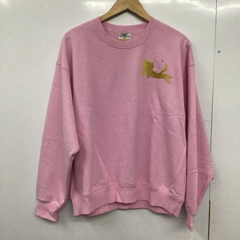 ニコアンド niko and... トレーナー 長袖 ツモリチサト コラボ キラネコ刺繍裏毛PO スウェット タグ付き L ワンポイント 桃 / ピンク /  レディース USED 古着 中古 10146598