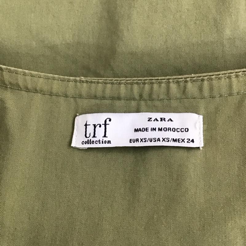 ザラティーアールエフ ZARA TRF ワンピース ロングスカート 3092 186 505 ノーカラー Ｖネック XS 無地 カーキ / カーキ /  レディース USED 古着 中古 10111063