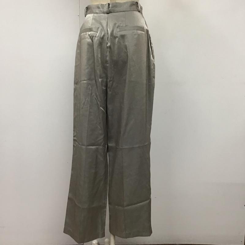 ノミネ Nomine パンツ スラックス スラックスパンツ ワイドパンツ カジュアルパンツ センタータックパンツ S 無地 灰 / グレー /  レディース USED 古着 中古 10121671