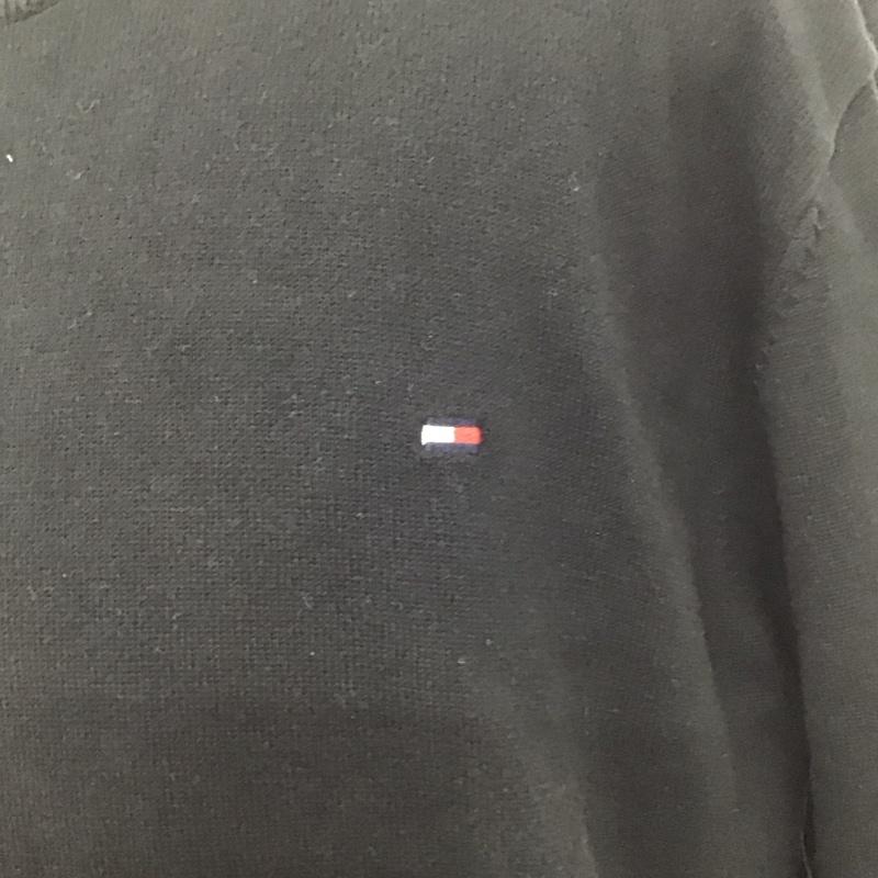 トミーヒルフィガー TOMMY HILFIGER ニット、セーター 長袖 78B9263 クルーネック XXL ワンポイント 黒 / ブラック /  メンズ USED 古着 中古 10112933