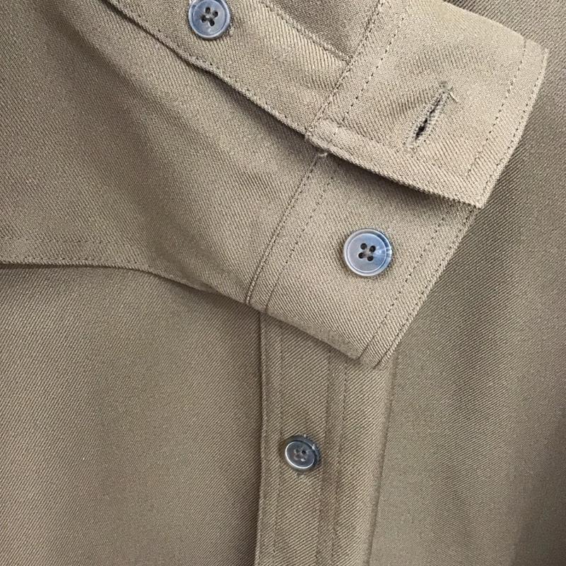 ニコアンド niko and... シャツ、ブラウス 長袖 ST95CA02SM ウーリッシュフラノCPOシャツ 無地 茶 / ブラウン /  レディース USED 古着 中古 10132788