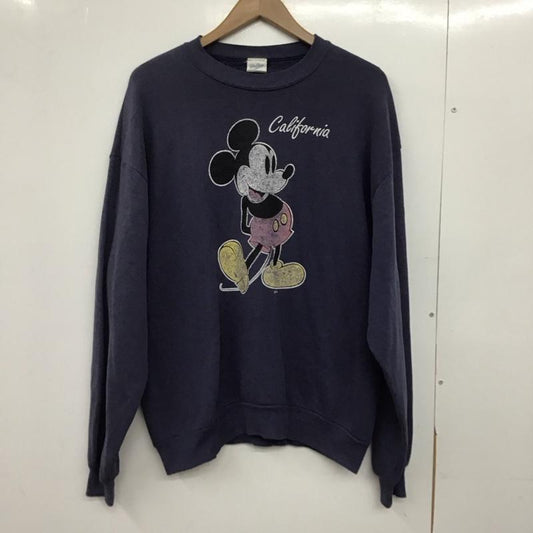 ベルバシーン Velva Sheen トレーナー 長袖 長袖トレーナー スウェット クルーネック プルオーバー 90s L プリント 紺 / ネイビー /  メンズ USED 古着 中古 10150657
