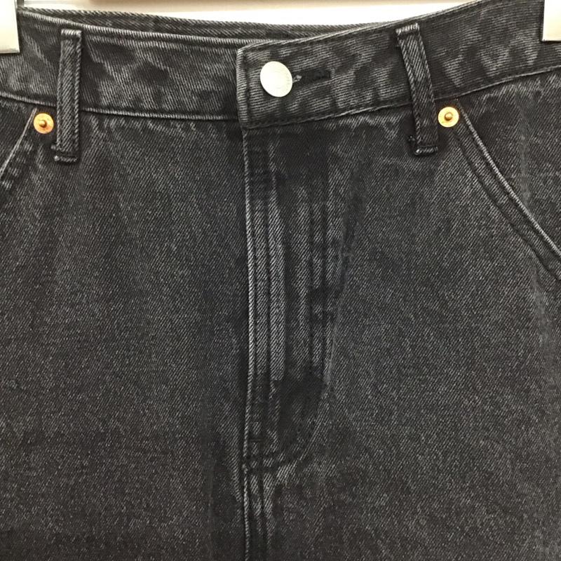 ディスコート Discoat スカート ロングスカート デニムスカート タイトスカート センタータック L 無地 黒 / ブラック /  レディース USED 古着 中古 10142459