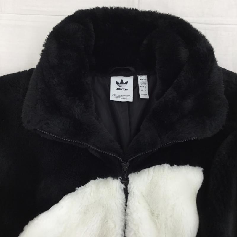 アディダス adidas ジャケット、上着 ジャケット、ブレザー HR3483 ファー　トラックジャケット L ロゴ、文字 白 / ホワイト / X 黒 / ブラック /  メンズ USED 古着 中古 10136403