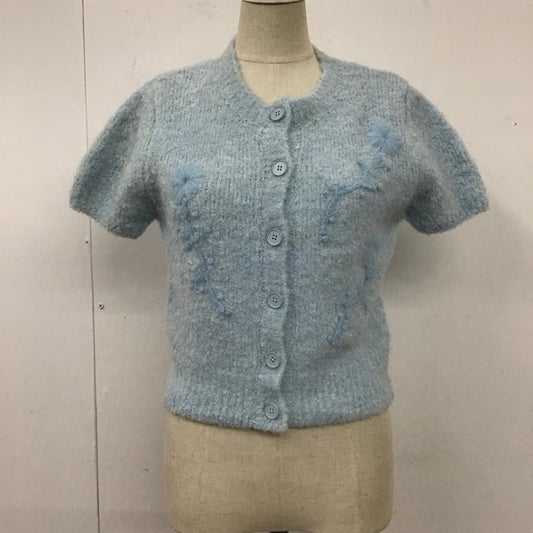 ザラ ZARA カーディガン 半袖 半袖ニットカーディガン 前開き S 刺繍 青 / ブルー /  レディース USED 古着 中古 10118528