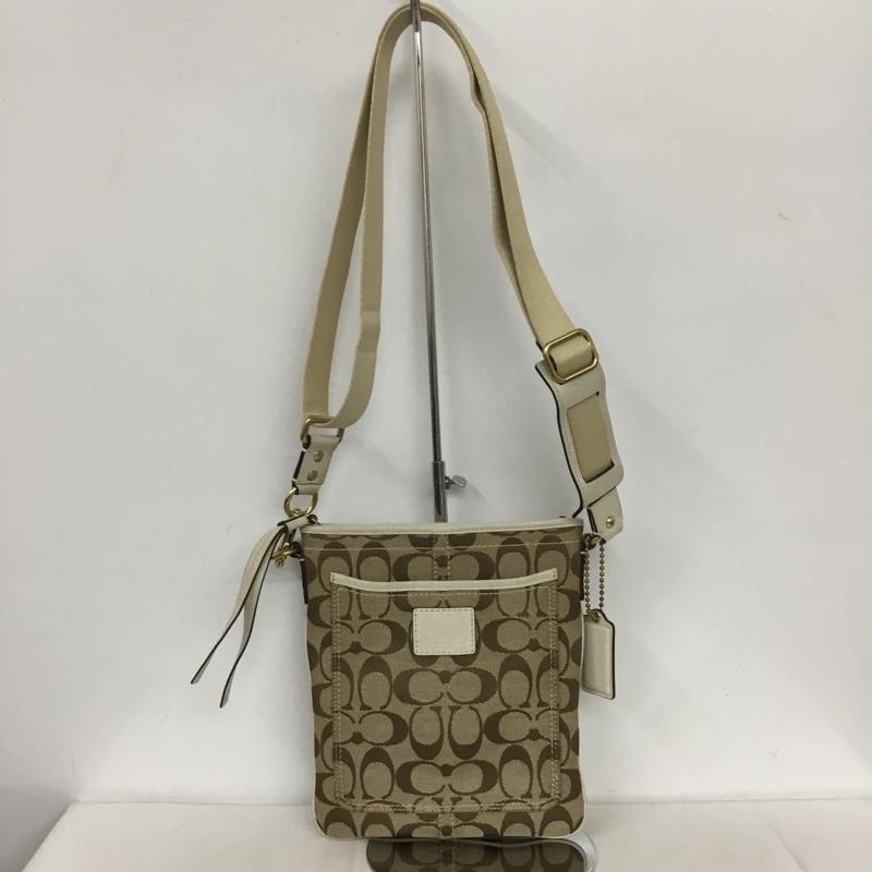 コーチ COACH ショルダーバッグ ショルダーバッグ 41542 シグネチャー ロゴ、文字 ベージュ / ベージュ / X 白 / ホワイト /  レディース USED 古着 中古 10131804
