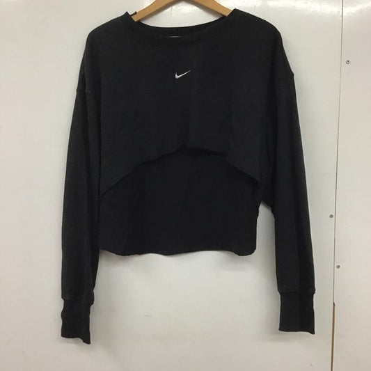 ナイキ NIKE トレーナー 長袖 FB8265-010 W DIM FT CROP CREW スウェット XL ワンポイント 黒 / ブラック /  レディース USED 古着 中古 10139121